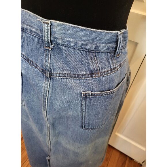 Medium Wash Denim Midi Skirt Chadwick's 16 Y2K Western Retro Modest Teacher - Picture 9 of 9